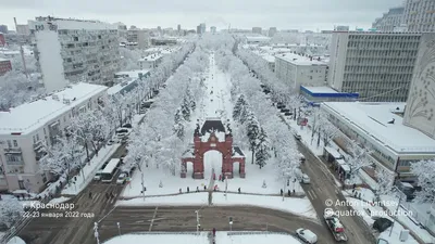 Зима в Краснодаре 22-23 января 2022 года - Видео с высоты птичьего полета,  съемка с квадрокоптера - PilotHub