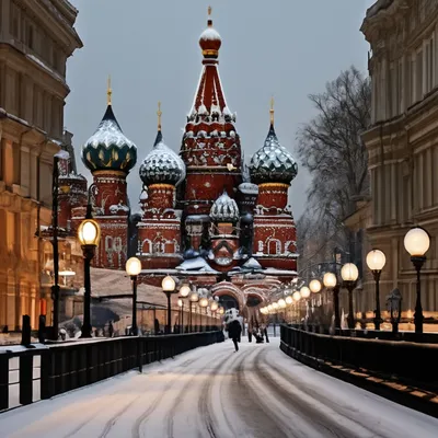 Зима в Москве , Красная площадь в …» — создано в Шедевруме