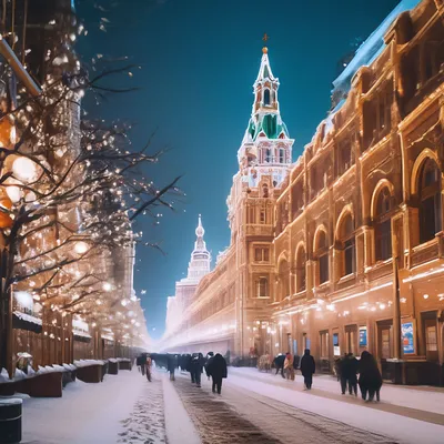 Зимняя Москва в новы год» — создано в Шедевруме