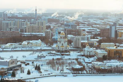 Зимний Екатеринбург с высоты. Январь 2018.