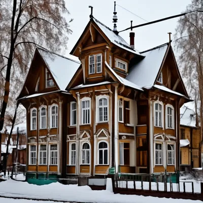 Зимний Томск, деревянное зодчество.» — создано в Шедевруме
