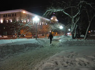 Прекрасный город Томск в зимний период времени