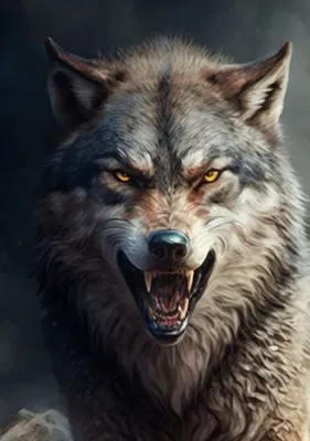 Скачать 1920x1080 медведь, оскал, злой, клыки, арт обои, картинки full hd,  hdtv, fhd, 1080p