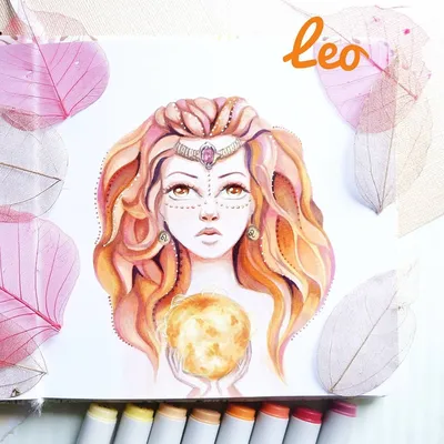 Ещё один знак зодиака - Лев🦁♌вот такая рыжеволосая девушка  получилась💛🧡❤️ #зодиак #гороскоп #лев #девушка #маркеры #спиртовыемаркеры  #арт…