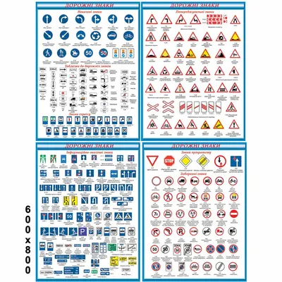 Комплект дидактических модулей \"Дорожные знаки и дорожная разметка\",  ламинированные, 900 х 600, 10 шт. (раздел «Учебное оборудование по ПДД») |  Купить учебное оборудование по доступным ценам в ПО «Зарница»